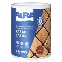Средство деревозащитное Aura Fasad Lazur орех 0,9л, арт.AWW011