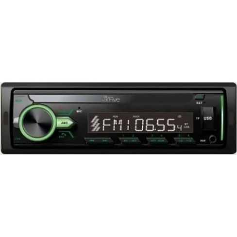 Автомагнитола FIVE (1din/зеленая/Bluetooth/USB/AUX/SD/FM/4*50) F24G