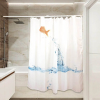 Тканевая штора для ванной Сантис pe-303 (золотая рыбка) 90 gsm luxe 180x180 см