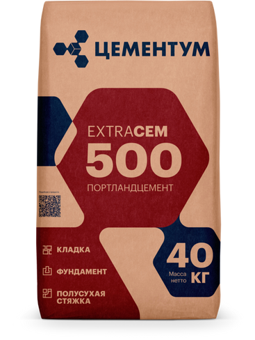 Цемент М500 Цементум ExtraCem ЦЕМ II А-И 42.5 Б, 40кг
