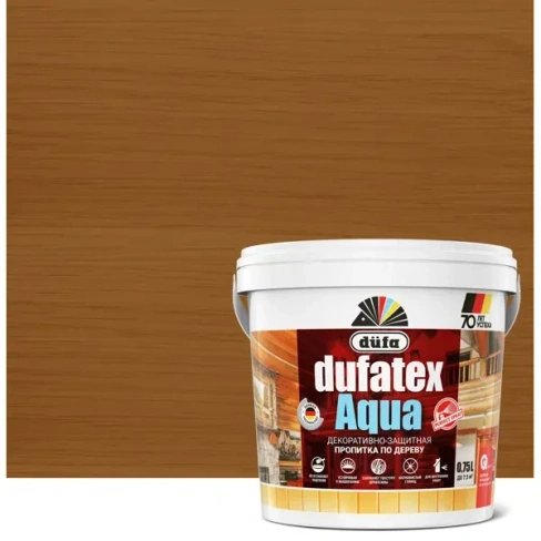 Пропитка для дерева водная цвета тик Dufatex aqua 0.75 л DUFA None