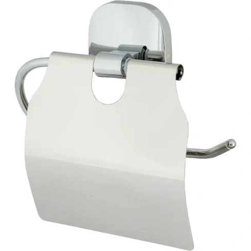 Держатель для туалетной бумаги Mr Penguin Квадрат с крышкой цвет хром MR PENGUIN Бумагодержатель с крышкой К-1610 Квадра