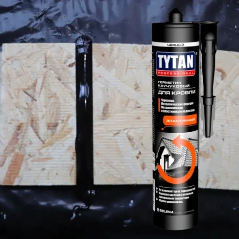Герметик каучуковый кровельный чёрный Tytan Professional, 310 мл TYTAN None