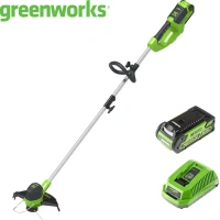 Триммер аккумуляторный GreenWorks G40LTK2 40 В 1x2 Ач АКБ и ЗУ входит в комплект GREENWORKS