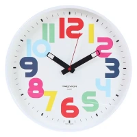 Часы настенные "Цифры" разноцветные диаметр 30 см TROYKATIME 77771712 ДИЗАЙНЕРСКИЙ