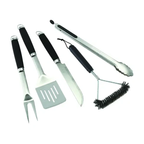 Набор для барбекю Naterial Beta нержавеющая сталь: щипцы, вилка, нож, лопатка, щетка для чистки NATERIAL None