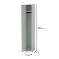 Шкаф для спецодежды ШРС-11-300 разборный 185x50x30 см сталь цвет серый Без бренда Модульный раздевальный шкаф для одежды