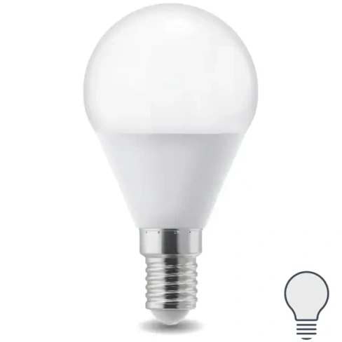 Лампа светодиодная E14 220-240 В 5 Вт шар матовая 400 лм нейтральный белый свет Без бренда None