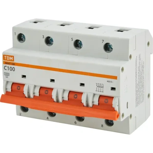 Автоматический выключатель Tdm Electric ВА47-100 4P C80 А 10 кА SQ0207-0088 TDM ELECTRIC
