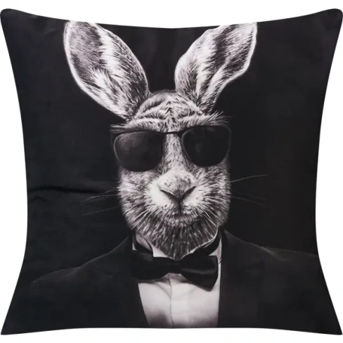 Подушка Кролик 40x40 см цвет черно-белый SEASONS Квадрат