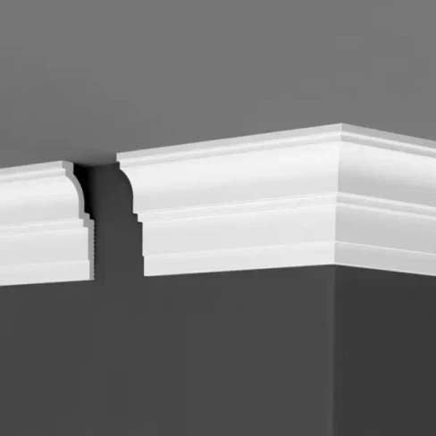 Плинтус потолочный полистирол для натяжного потолка под светодиодную ленту Де-Багет П20 100/40 белый 40x100x2000 мм ДЕ-Б