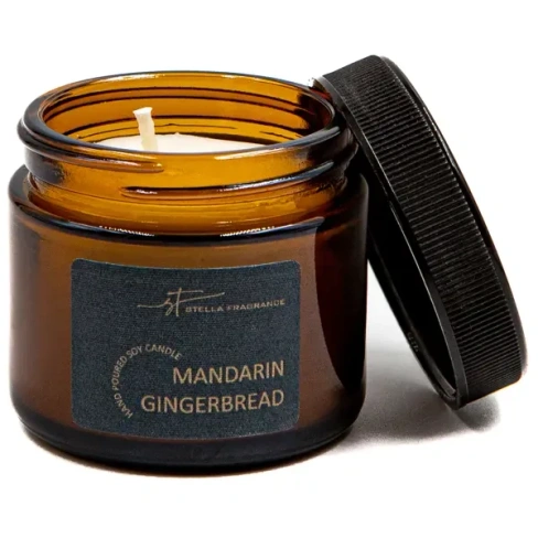 Ароматическая свеча Stella Fragrance Mandarin Gingerbread 50 г Без бренда банка