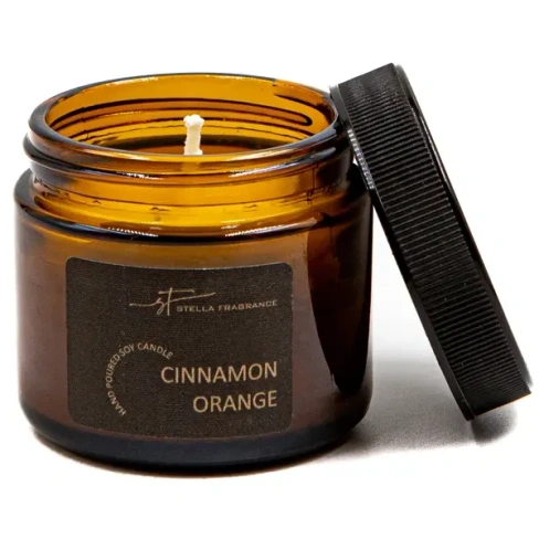 Ароматическая свеча Stella Fragrance Cinnamon Orange 50 г Без бренда банка